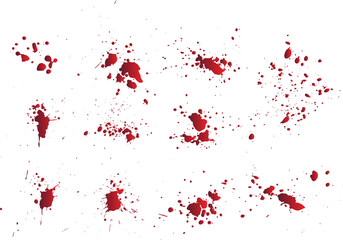 Set of red blood splatter background