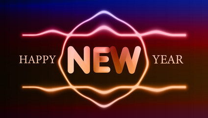 Stylish Happy New Year 2024 text illustration design - obrazy, fototapety, plakaty