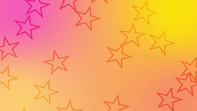 CG of yellow and magenta background including star shaped object
