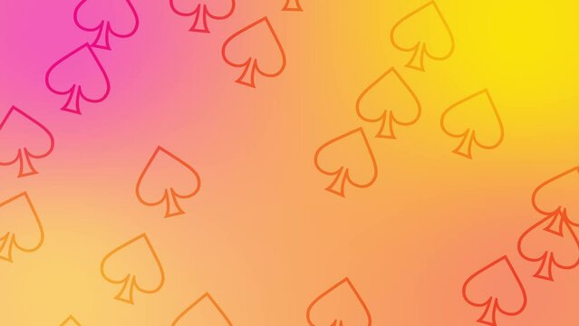 CG of yellow and magenta background including spade shaped object