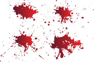 Set of blood paint splatter