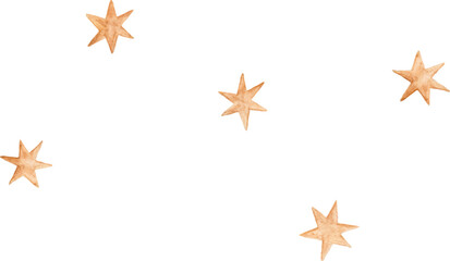 Fototapeta na wymiar Watercolor golden stars