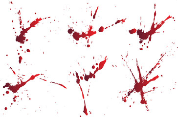 Horror set of bloody scary collection of bloodstain