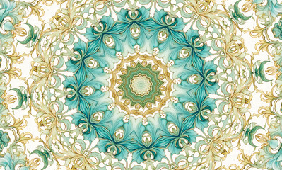 Abstract kaleidoscope background. Beautiful multicolor kaleidoscope texture. Unique mandala design.