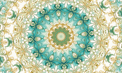 Abstract kaleidoscope background. Beautiful multicolor kaleidoscope texture. Unique mandala design.