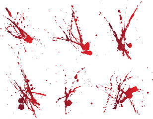 Various blood paint splatter set