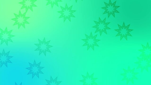 CG of green and cyan background including star shaped object