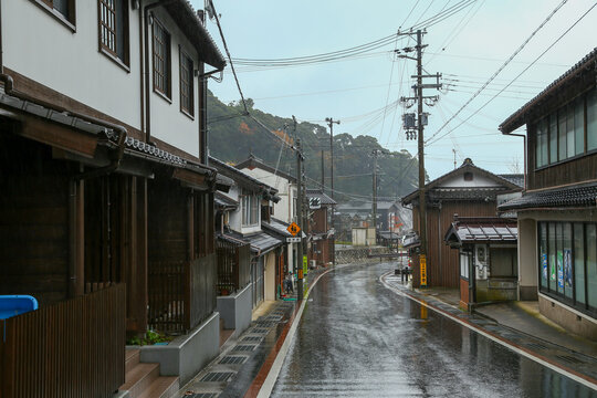 Ine boathouse kyoto,Japan - November 30, 2017 : An ancient riverside fishing village in the Kyoto area. Tourists will be able to see the ancient fishing lifestyle. The houses are still old-style.