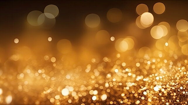 Bokeh light gold abstract background