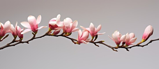 a fragile pink Magnolia branch