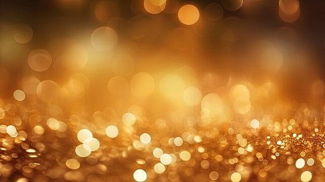 Bokeh light gold abstract background
