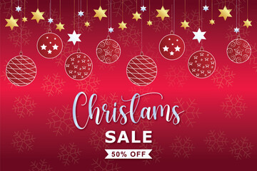 Fototapeta na wymiar Christmas Sale Banner Design Template