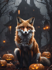 Obraz premium red fox in the night