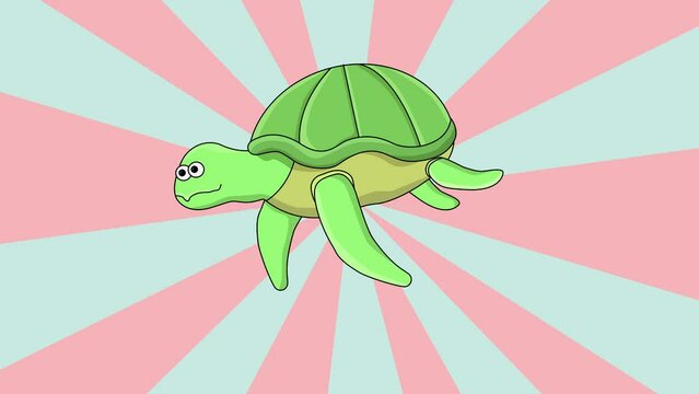 Animated turtle icon with rotating background