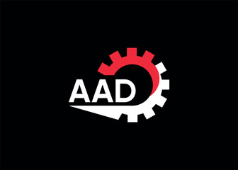 AAD initial monogram for automotive gear logo