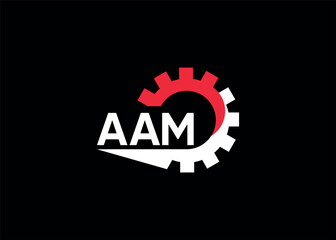 AAM initial monogram for automotive gear logo