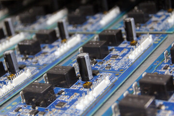 PCB printed circuit board, Computer Chip with Transistors Electromechanical 