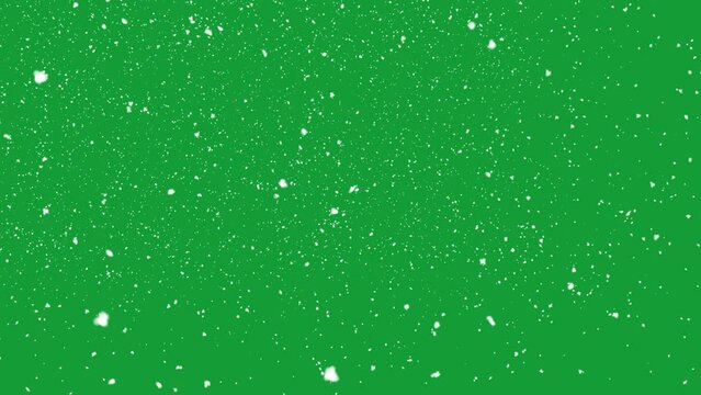 
Snow falling on green screen background