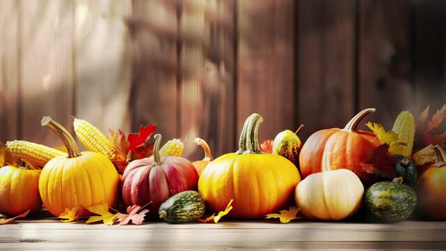 autumn still life for thanksgiving video