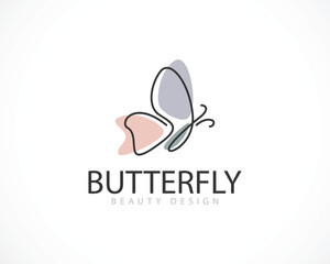 butterfly logo vector outline icon illustration design creative beauty nature