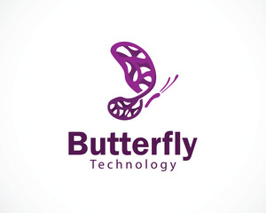 Butterfly logo. Luxury line logotype design. Universal premium butterfly symbol logotype. technology