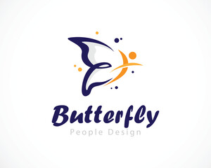 Vector logo pattern for spa treatments, beauty and relaxation. Lady butterfly. Beauty and health.