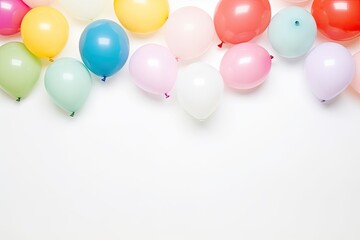 Colorful balloons isolated on white background.