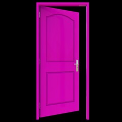 Pink door Welcoming Door in Isolated White Environment