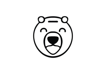 Bear minimal style icon illustration design