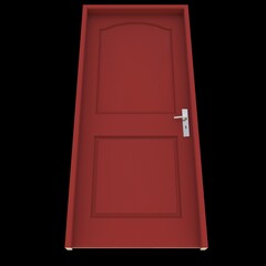 Red door Welcoming Access Point against White Isolated Setting