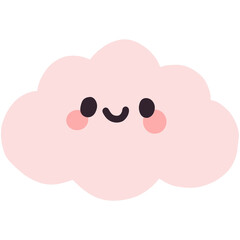 An endearing illustration of a cloud with a delightful design.