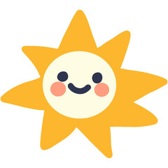 Cute sun cute smiling faces. 