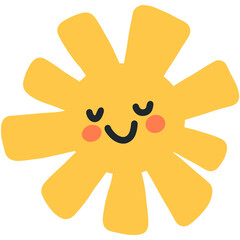 Cute sun cute smiling faces. 
