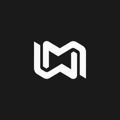 Simple and modern letter M W logo design for branding