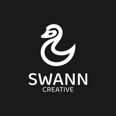 Simple and modern swan logo design