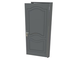 Gray door Accessible Entryway with Pure White Background Isolation