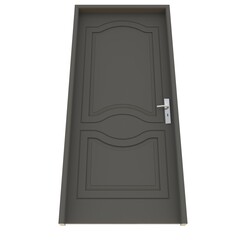 Gray door Accessible Portal with Pure White Background Isolation