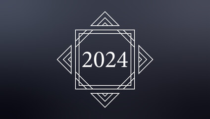 Beautiful and colorful Happy New Year 2024 text illustration design