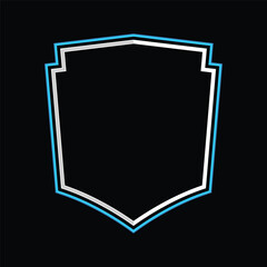 Police badge shape. Vector military shield silhouettes. Security, football patches isolated on white background