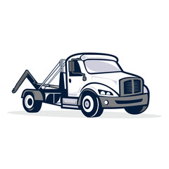 illustration of roll off truck or dumpster truck, vector art.
