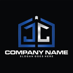 initial letter JC logotype company name colored blue and grey swoosh design. vector logo for business and company identity