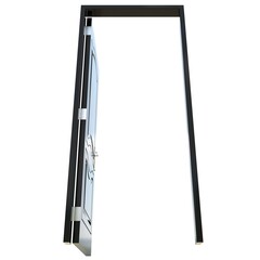 Black door Unlocked Pathway on Isolated White Surface