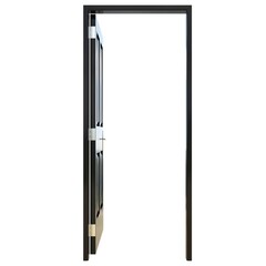 Black door Revealed Pathway against Isolated White Backdrop