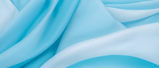 Wavy blue organza fabric detailed texture background from Generative AI