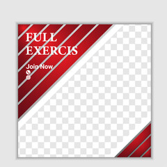Fototapeta premium Vector Fitness instagram gym social media post template