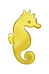ゴールド_水墨画タッチのタツノオトシゴの和風イラスト
Gold Sumi-e Style Japanese Illustration of Seahorses
