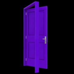 Purple door Unsealed Access Point on Isolated White Canvas