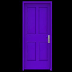Purple door Unlocked Access Point on Pure White Isolated Canvas