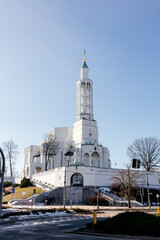 Fototapeta premium Streets with old architecture on sunny day in Bialystok, Poland, March 3, 2021.