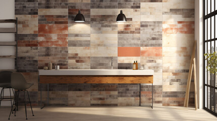 Obraz na płótnie Canvas Colorful digital wall tile design for kitchens